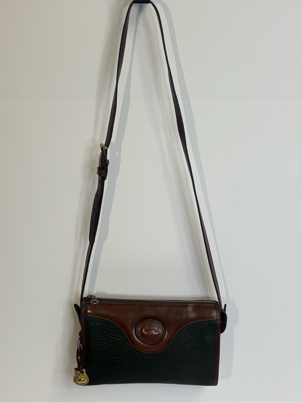 Vintage Dooney & Bourke All-Weather Leather Zip-Top Shoulder Bag